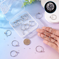 18 Stück 304 Edelstahl-Fingerring-Strass-Einstellungen&nbsp;STAS-TA0005-86P