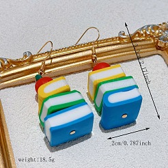 Handgefertigte Ohrhänger aus Polymerclay und Edelstahl 304&nbsp;WG8A15F-01