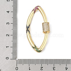 Латунные застежки для брелоков с микропаве из разноцветных кубических цирконий&nbsp;KK-P299-09D-G