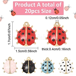 20шт 5 цвета сплава эмалевые подвески&nbsp;ENAM-YW0005-67