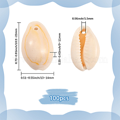 100 шт. бусины из натуральной ракушки каури&nbsp;BSHE-LT0001-03B