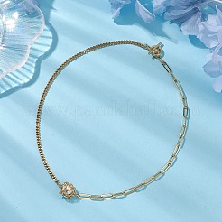 Collane con ciondolo a forma di sacchetto macramè rotondo con perle d'acqua dolce naturali&nbsp;NJEW-JN04949