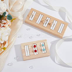 2 шт. 2 стиля прямоугольные подставки для колец из бамбука с 5 ячейками и деревянные подставки для колец с 3 ячейками&nbsp;RDIS-HY0001-02A