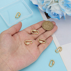 6 шт. латунные микро-паве прозрачные кубические цирконии винтовые карабины-замки&nbsp;ZIRC-ME0001-07