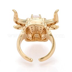 Messing Micro Pave Zirkonia Manschette offene Ringe&nbsp;KK-T080-32G