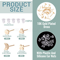 16 paire de boucles d'oreilles à clous en laiton&nbsp;EJEW-TA0001-68