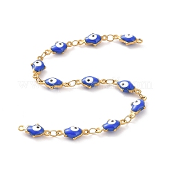 Mano di hamsa smaltata con catene a maglie malocchio&nbsp;CHS-G023-01G-03