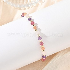 Set aus runden Perlenketten und Armbändern aus natürlichem Amethyst&nbsp;SJEW-JS01383