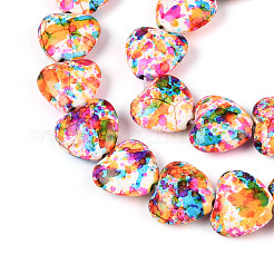 С напылением окрашенные синтетические бирюзовые бусинки&nbsp;G-N352-28A-03