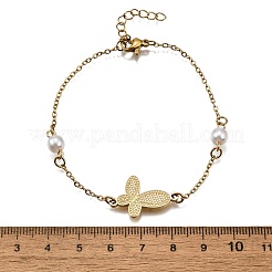 Браслеты-бабочки из нержавеющей стали 304&nbsp;BJEW-C098-01D-G