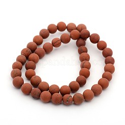 Bereift Klasse A natürliche rote Jaspis runde Perle Stränge&nbsp;LS-G-M272-17-10mm