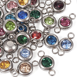 34 шт. 17-цветные соединительные звенья из нержавеющей стали 304 со стразами&nbsp;STAS-TA0002-21