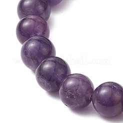 Natürliche Amethyst-Stretcharmbänder mit Engelanhängern&nbsp;BJEW-JB11046-04