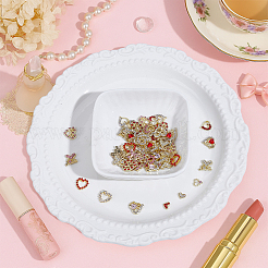 80 шт. 16 стиля кабошонов из сплава стразов в форме сердца&nbsp;MRMJ-MA0001-01