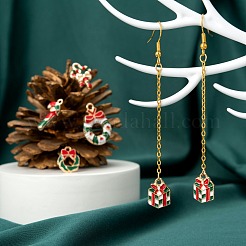 60 pièces 6 style or clair thème de noël alliage pendentifs en émail&nbsp;ENAM-LS0001-58