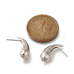 Ohrstecker aus Messing in Tropfenform mit Mikropflaster und klarem Zirkonia&nbsp;EJEW-H143-18P