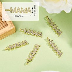 Ciondoli in ottone con micro pavé di zirconi trasparenti da 5 pezzo&nbsp;ZIRC-SZ0005-26G