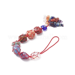 7 pépites de chakra décorations de pendentif de poche en pierres précieuses naturelles&nbsp;HJEW-JM01049-04