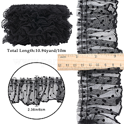 Ruban de bordure en dentelle plissée en polyester de 10 m&nbsp;DIY-GF0009-03B