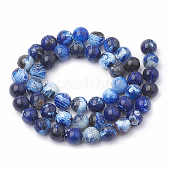 Gefärbte natürliche Crackle Achat Perlenstränge&nbsp;G-T100-04A