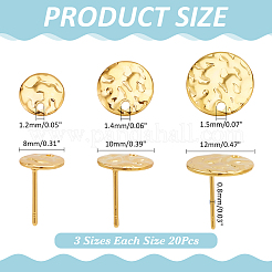 3 комплект из 3-х стилей сережек-гвоздиков из нержавеющей стали 304&nbsp;STAS-WR0001-20G