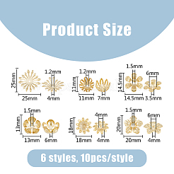 120 шт. 12 стиля колпачков для бусин из нержавеющей стали 304&nbsp;STAS-DC0014-97