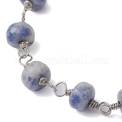 Braccialetti con catena a maglie di pietre preziose sfaccettate rondelle&nbsp;BJEW-JB10831
