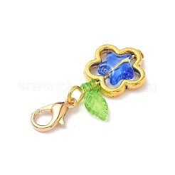 Подвесные украшения из сплава и стекла в форме звезды&nbsp;HJEW-JM03274-01