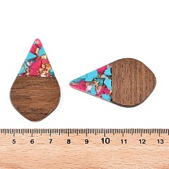 Colgantes de resina transparente y madera de nogal&nbsp;RESI-T057-06K