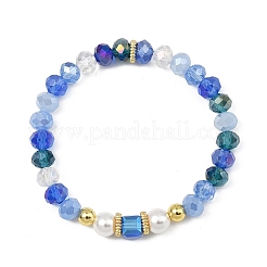 Pulseras de cuentas de perlas y vidrio chapado en color AB&nbsp;BJEW-JB13896