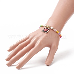 Bracelet en perles de verre tressées&nbsp;BJEW-MZ00025-01