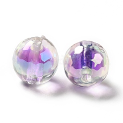 Perline acriliche iridescenti arcobaleno con placcatura uv bicolore&nbsp;LS-TACR-D010-03B-07