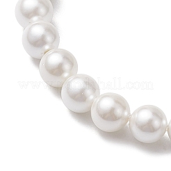 Braccialetti elasticizzati con perline di conchiglia rotonde da 6 mm&nbsp;BJEW-JB10672