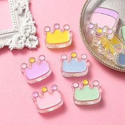 10шт 5 цвета прозрачные акриловые бусины&nbsp;ACRC-YW0001-01