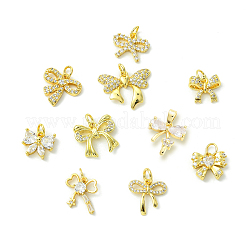 10 шт. 10 стиля латунных подвесок с микропаве из кубического циркония&nbsp;KK-CJ0003-75