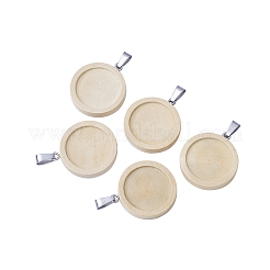 Pendentif cabochon en bois&nbsp;WOOD-TAC0001-A-02