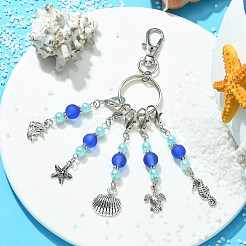 Decorazione pendente in lega di pesce/stella marina/conchiglia/tartaruga marina/ora di mare&nbsp;KEYC-JKC00592