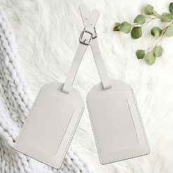 Étiquette de bagage en cuir PU Cuthollow 4 pièce&nbsp;OFST-CL0001-01B-04