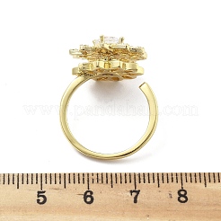 Вращающиеся открытые манжеты-кольца для женщин с изображением подсолнечника&nbsp;RJEW-S402-09G