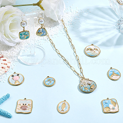 10 pendentif en acier inoxydable émaillé 304&nbsp;STAS-SC0021-21