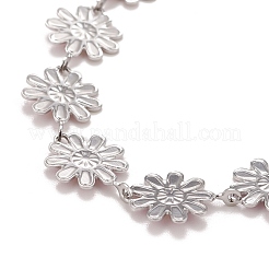 Gänseblümchen-Gliederkette aus Emaille&nbsp;NJEW-P220-01P-04