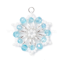 3 шт. подвески-снежинки из стеклянного бисера&nbsp;PALLOY-MZ01080