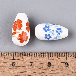 Perles de porcelaine à la main imprimés&nbsp;PORC-N014-06A