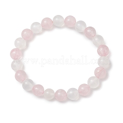Женские браслеты из натуральных бусин розового кварца и селенита&nbsp;BJEW-JB13140