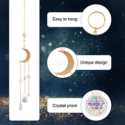 2 pezzo di carillon a vento in ottone a forma di luna in 2 stili&nbsp;HJEW-EL0001-04