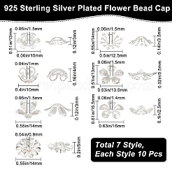 70 шт. 7 стилей латунных колпачков для бусин&nbsp;KK-BBC0003-55