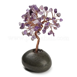 Decorazioni a forma di albero della vita con schegge di pietre preziose naturali&nbsp;GG-CBACC2B-01D