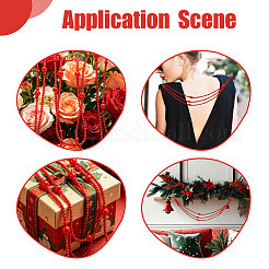 Perla rotonda in plastica ABS con filo di nylon per decorazioni natalizie&nbsp;HJEW-PH02606