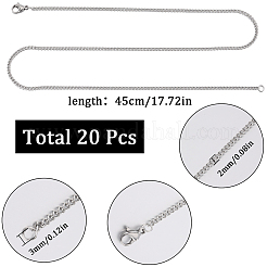 20 шт. набор женских цепочек-ожерельев из нержавеющей стали 304&nbsp;STAS-SC0008-07