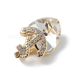 Настоящие 18-каратные позолоченные подвески из латуни с микропаве из прозрачного кубического циркония&nbsp;KK-C015-07G-06